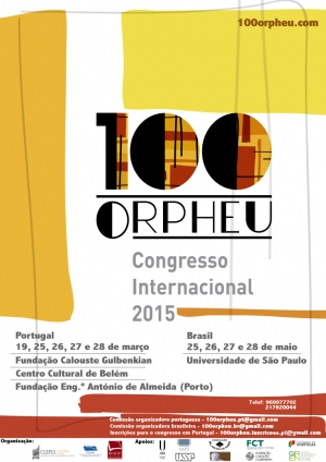 Poster dos congressos 100Orpheu em Portugal e Brasil