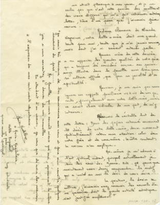 Carta de Marie-Madeleine Andreau a José de Almada Negreiros