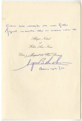 Carta de Miguel do Rio-Branco a José de Almada Negreiros