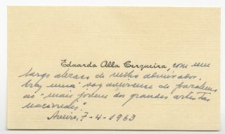 Carta de Eduarda Alla Cerqueira a José de Almada Negreiros