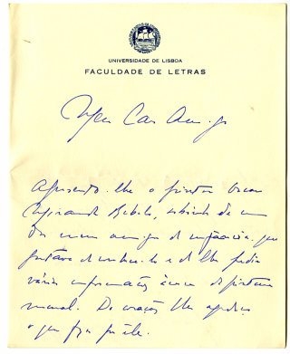 Carta de Mário Chicó a José de Almada Negreiros