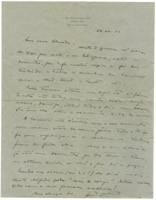 Carta de Armando Cortesão a José de Almada Negreiros