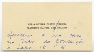 Cartão de visita de Maria Leonor Cortez Figueira e Francisco Manuel Gois Figueira a José de Almada Negreiros