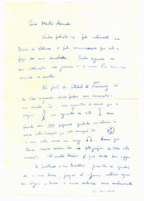 Carta de José Luís Fonseca a José de Almada Negreiros