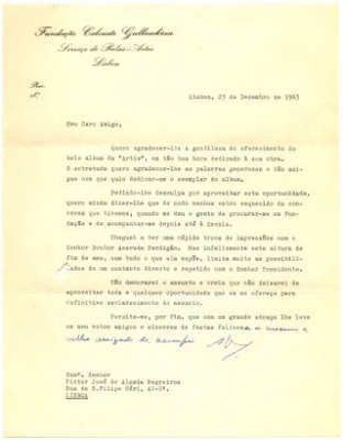 Carta de Artur Nobre de Gusmão a José de Almada Negreiros
