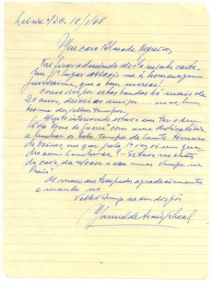 Carta de Manuel de Araújo Leal a José de Almada Negreiros