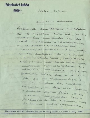 Carta de Norberto Araújo a José de Almada Negreiros