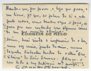 Carta de Correia de Melo a José de Almada Negreiros