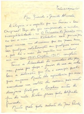 Carta de Alberto de Serpa a José de Almada Negreiros