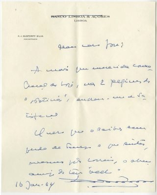 Carta de A.J. Bustorff Silva a José de Almada Negreiros