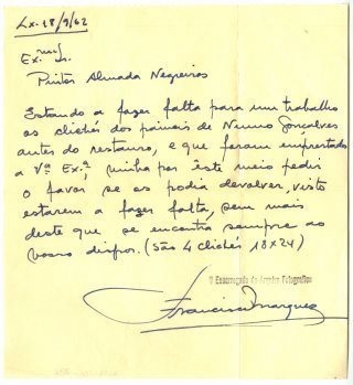 Carta de Francisco Marques a José de Almada Negreiros