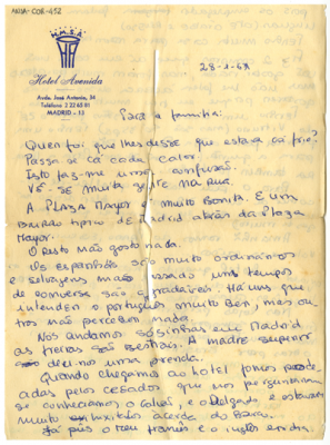 Carta de Paula Almada-Negreiros a Sara Affonso e José de Almada Negreiros