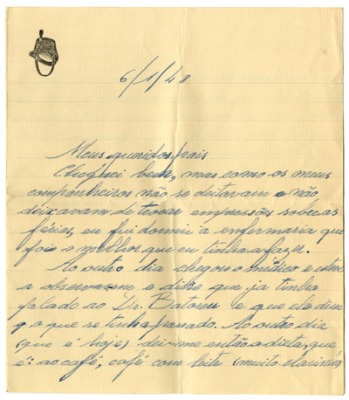 Carta de José Afonso de Almada Negreiros a Sarah Affonso e José de Almada Negreiros