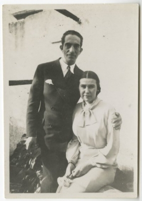 José de Almada Negreiros e Sarah Affonso no seu casamento
