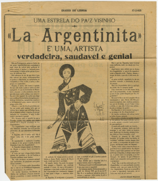 Uma estrela do país vizinho , «La Argentinita» , É uma artista verdadeira, saudável e genial