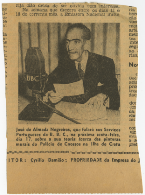 José de Almada Negreiros em palestra radiofónica para a BBC.