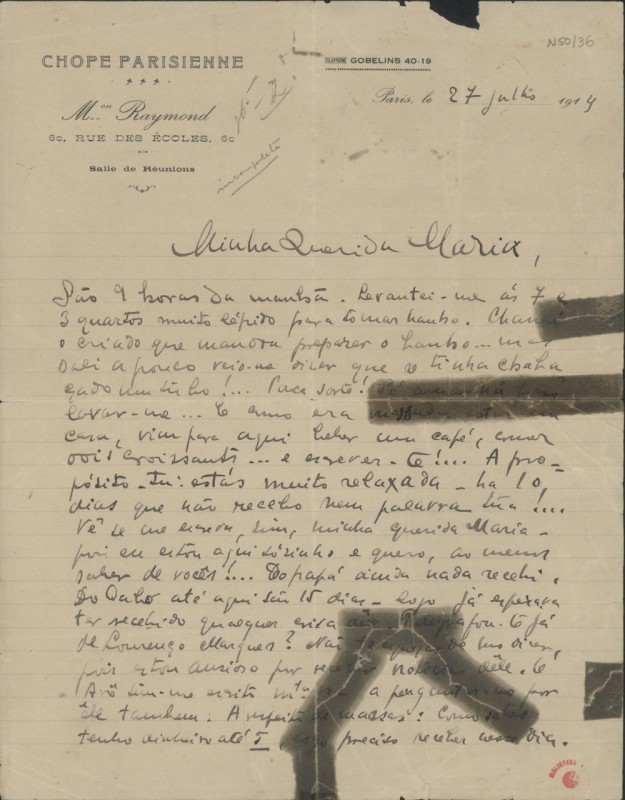 Carta a Maria Cardoso de Sá-Carneiro
