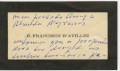 Cartão de visita com mensagem de Francisco de Avillez a José de Almada Negreiros 