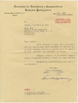Carta da Sociedade de Escritores e Compositores Teatrais Portugueses a José de Almada Negreiros