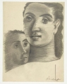 Fiadora e rosto de mulher - Estudo para os frescos da Gare Marítima de Alcântara ; n.d; n.a